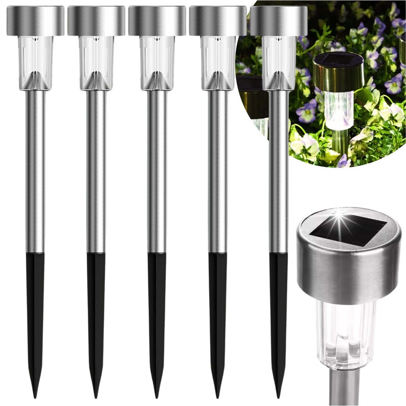Lampa Solarna Ogrodowa Zewnętrzna Wbijany Słupek LED Lampka na Balkon 5 szt
