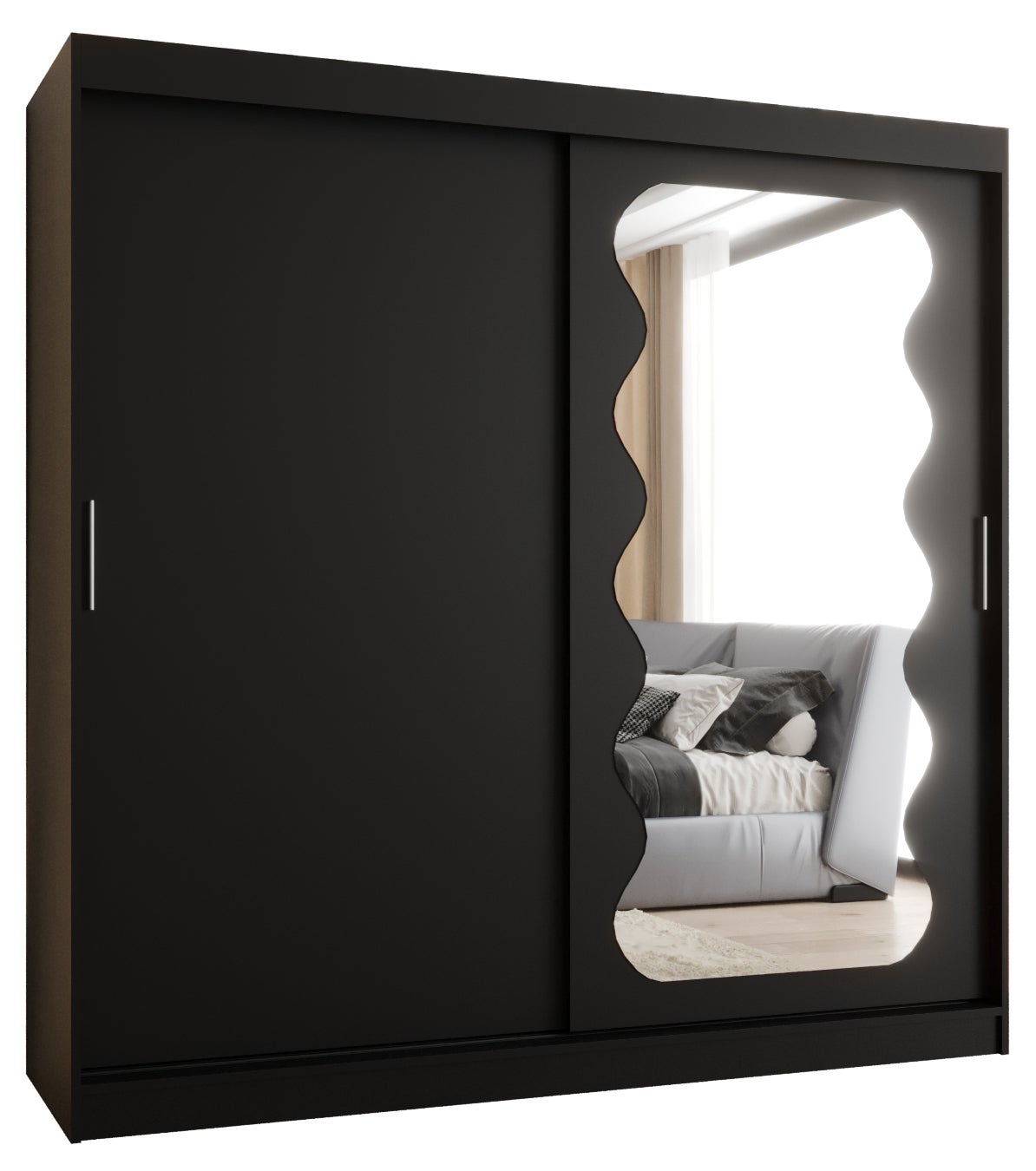 Szafa przesuwna garderoba SPOTI 200 x 62 x 200 cm Czarny