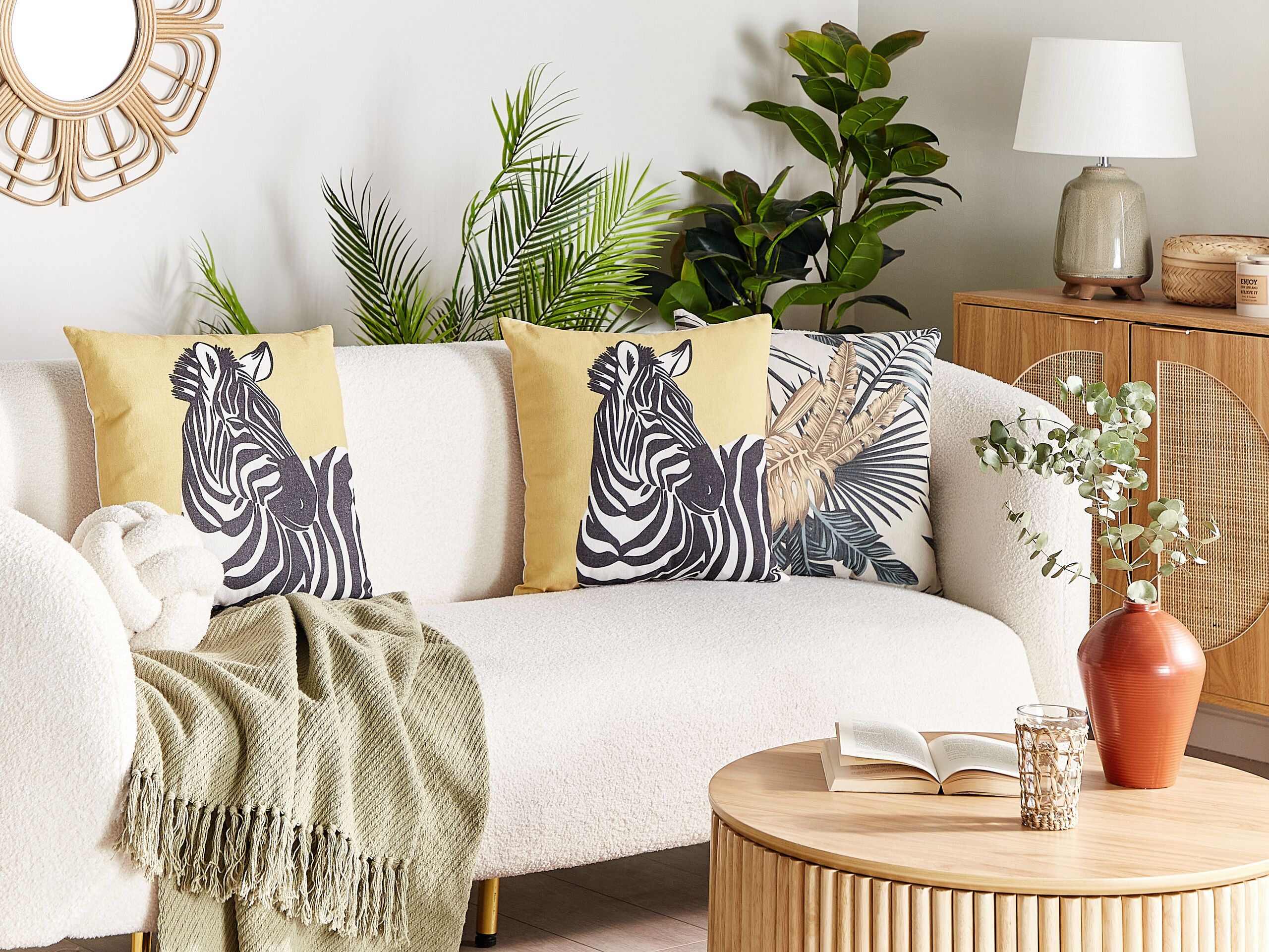 Set de 2 perne decorative MANKETTI 45 x 45 cm Galben Imprimeu animalier 2buc