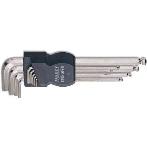 Llave Allen Hazet 2105LG-07 - Cabeza Esférica, Tamaño 7, Longitud 207 Mm, Acabado Niquelado