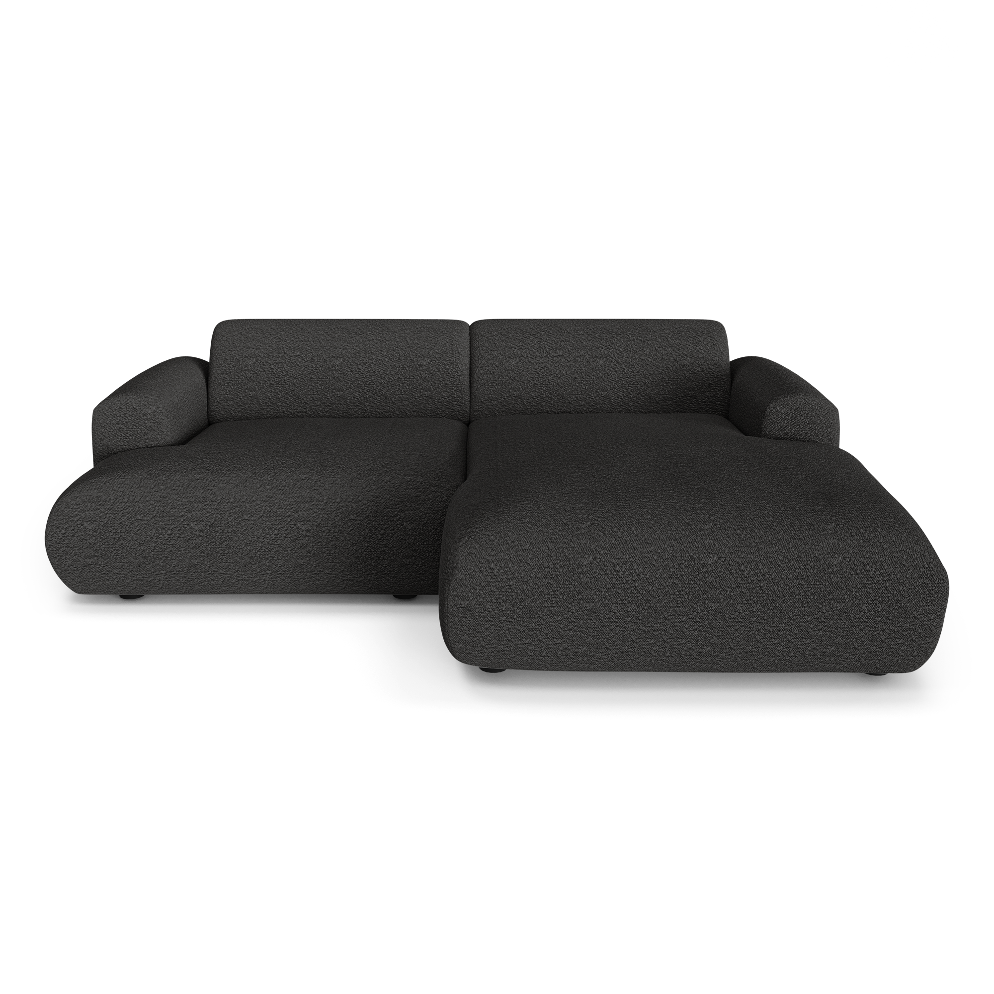 Canapé d'angle droit MYRA Tissu bouclette Anthracite foncé | Leroy Merlin