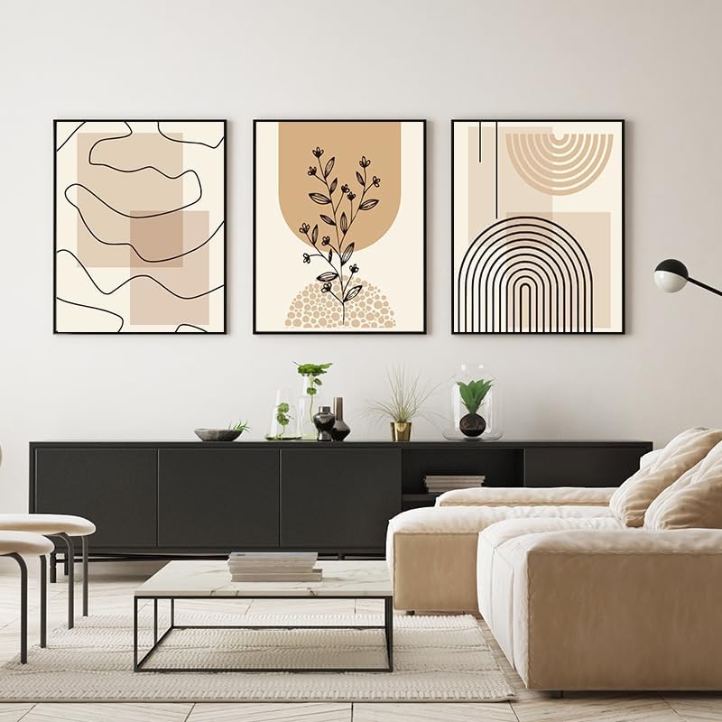 Zestaw plakatów w stylu boho 30 x 40 cm, nowoczesna dekoracja ścienna do sypialni i salonu, motyw roślinny, dekoracja abstrakcyjna