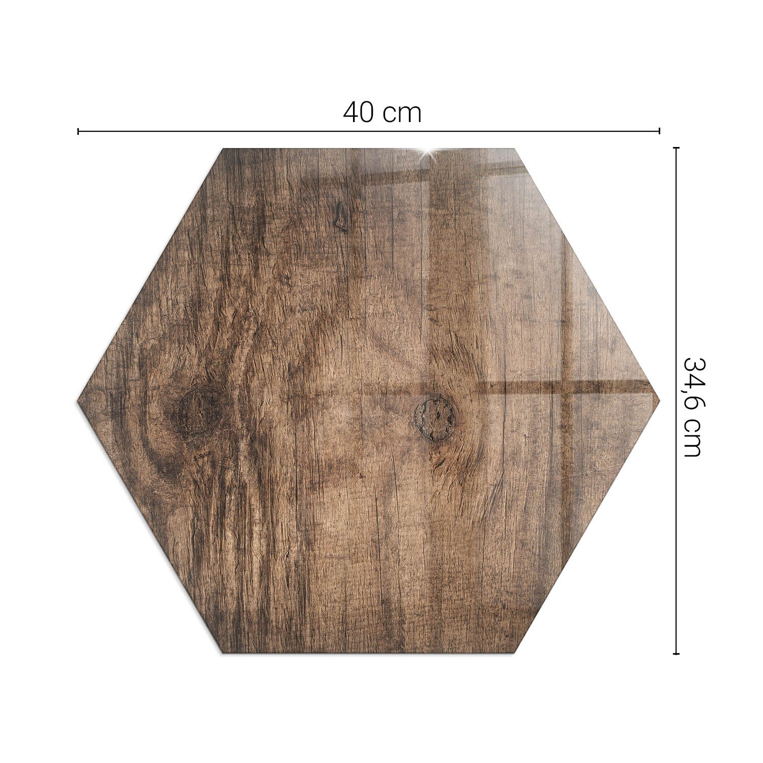 Ochronna szklana podkładka pod kominek - 40 cm - Naturalny wzór drewna - TULUP - 2