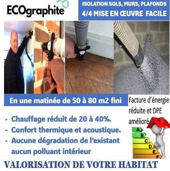isolant vide sanitaire plancher bas λ 0.031 par labo COFRAC (10 m3) soit 100 m2 en 10 cm R=3 - 8