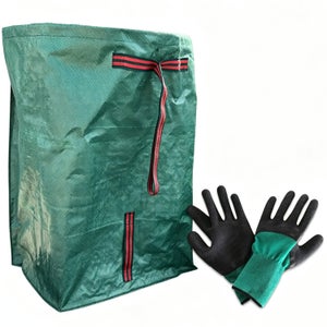 Sacchetti Rifiuti Giardino 300L - 4 Pezzi Riutilizzabili, Verdi, Con