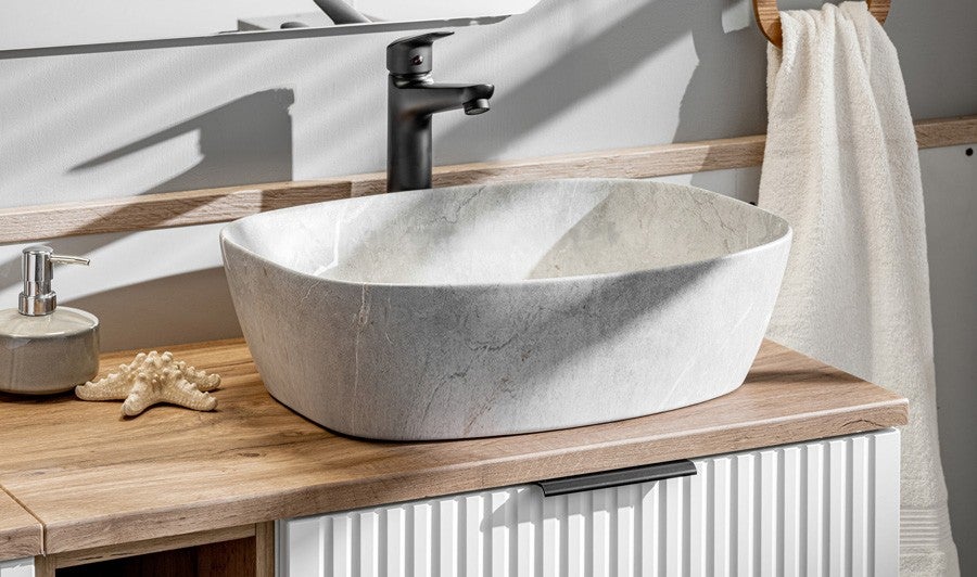 Umywalka nablatowa ANNA 50 cm mat owalna ceramiczna