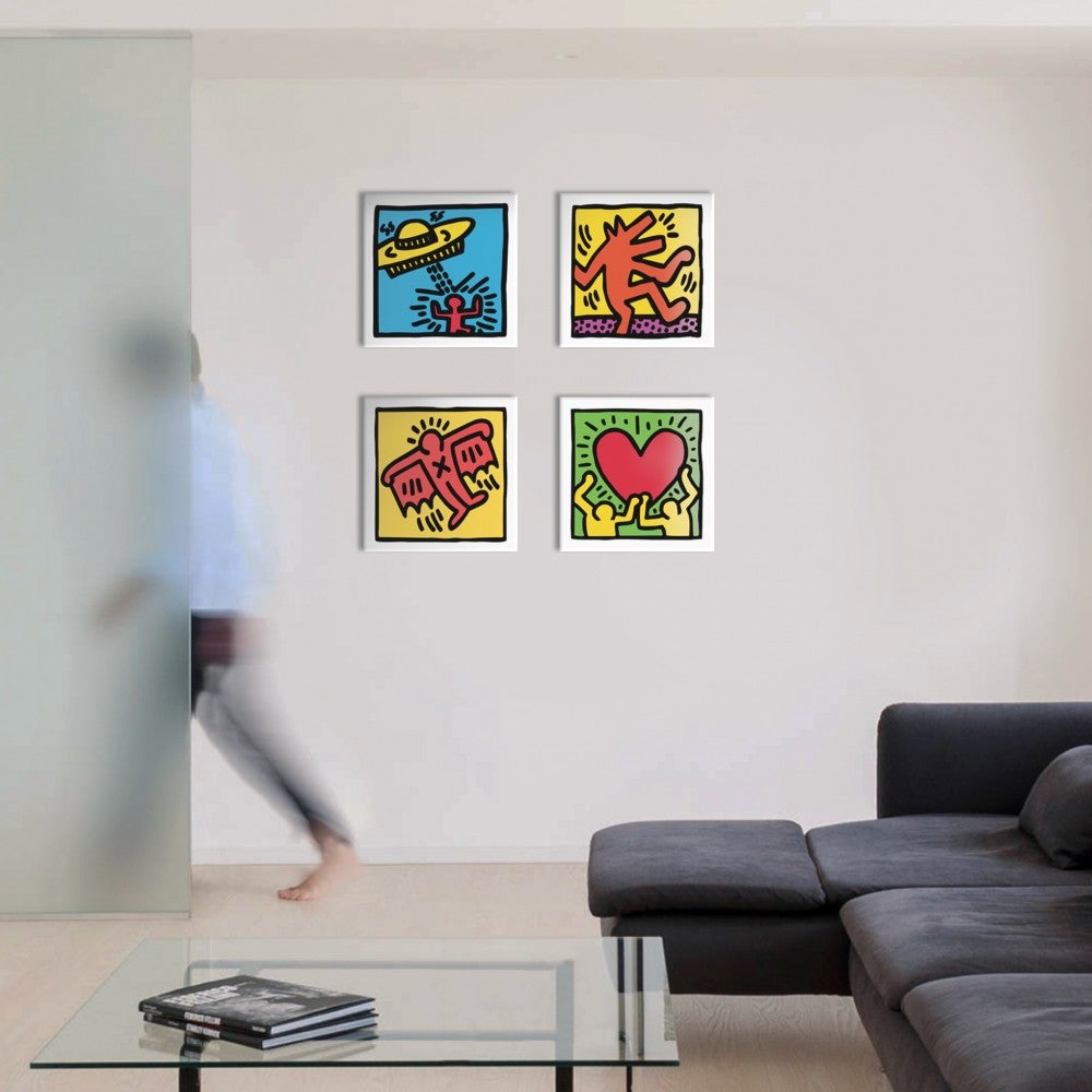 KEITH HARING - Kit 04 - N.4 Toiles 40x40cm Sur Châssis Bois 40x40 cm - 4