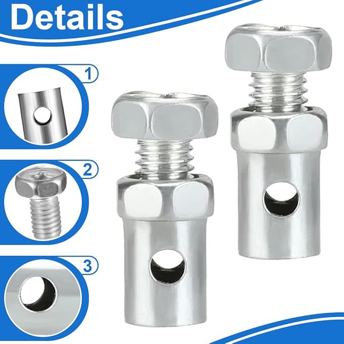 4 Pièces Cuivre Serre-Câble,Ø Trou 2.5mm Serre Câble Universel à Visser Butée Fixation Câble Vélo Cyclo Moto Scooter Tondeuse Tracteur - 3