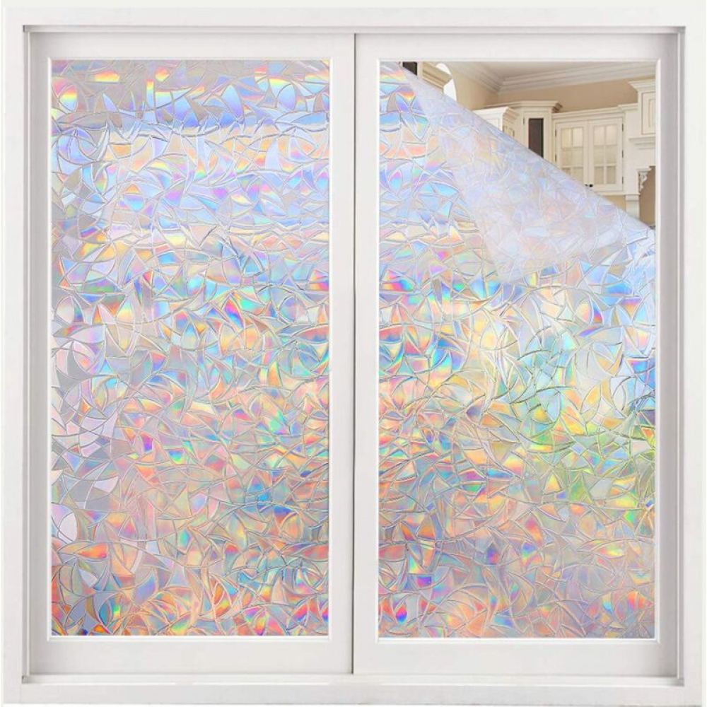 Dekoracyjna folia okienna 3D, naklejka na witraż, nieprzylepna, statyczna naklejka okienna, 50x300 cm