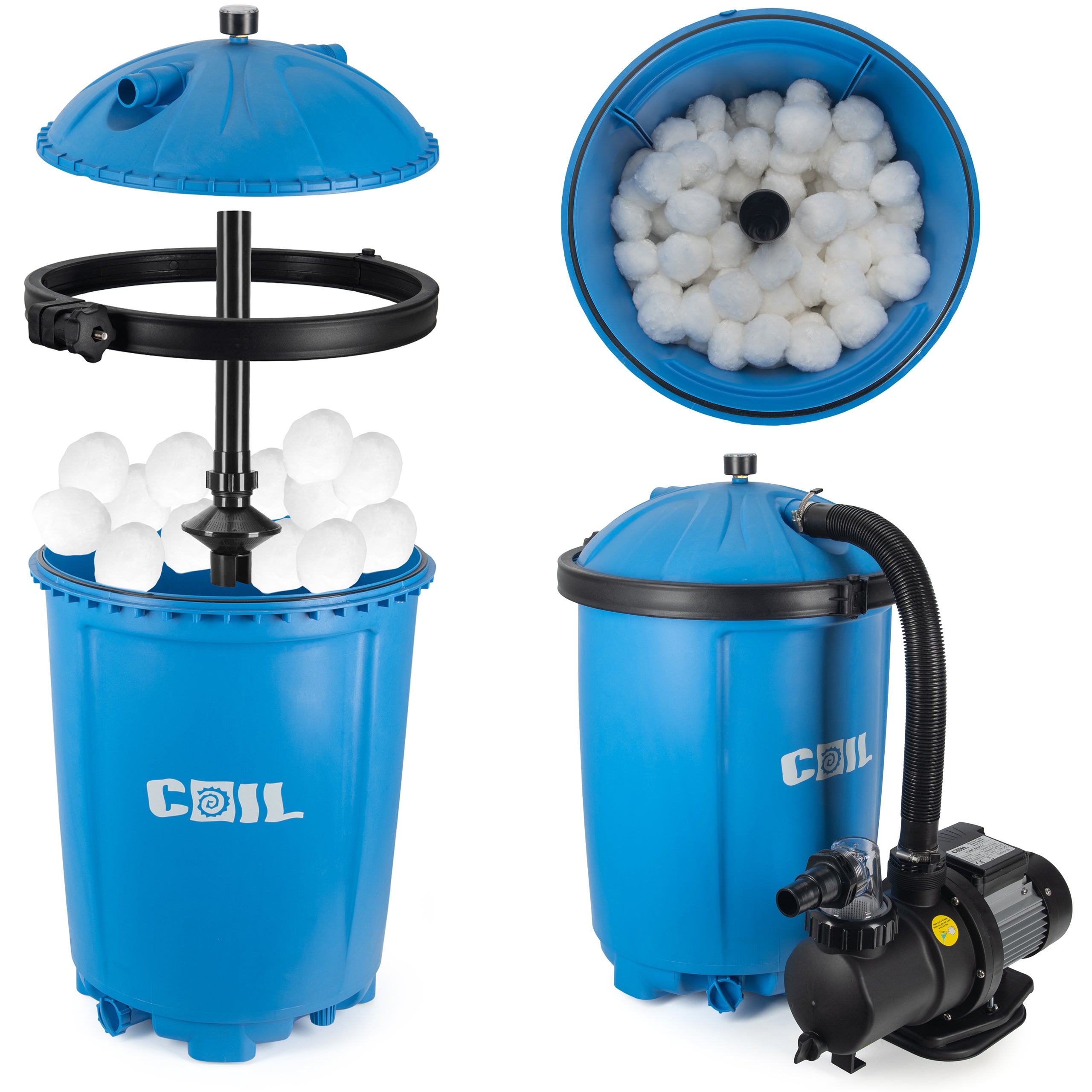 COIL Pompa piaskowa do basenu Bestway Intex. wydajność 8500l/h + kulki filtracyjne Aquallon 925g
