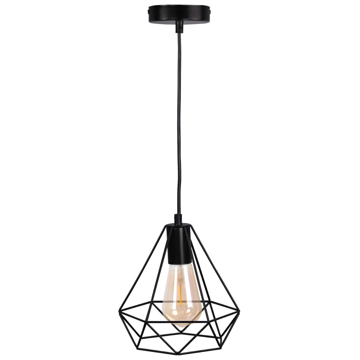 Lampa wisząca Vigo czarna 1xE27x20W wym: 120 x 25 x 20 cm metal Polux