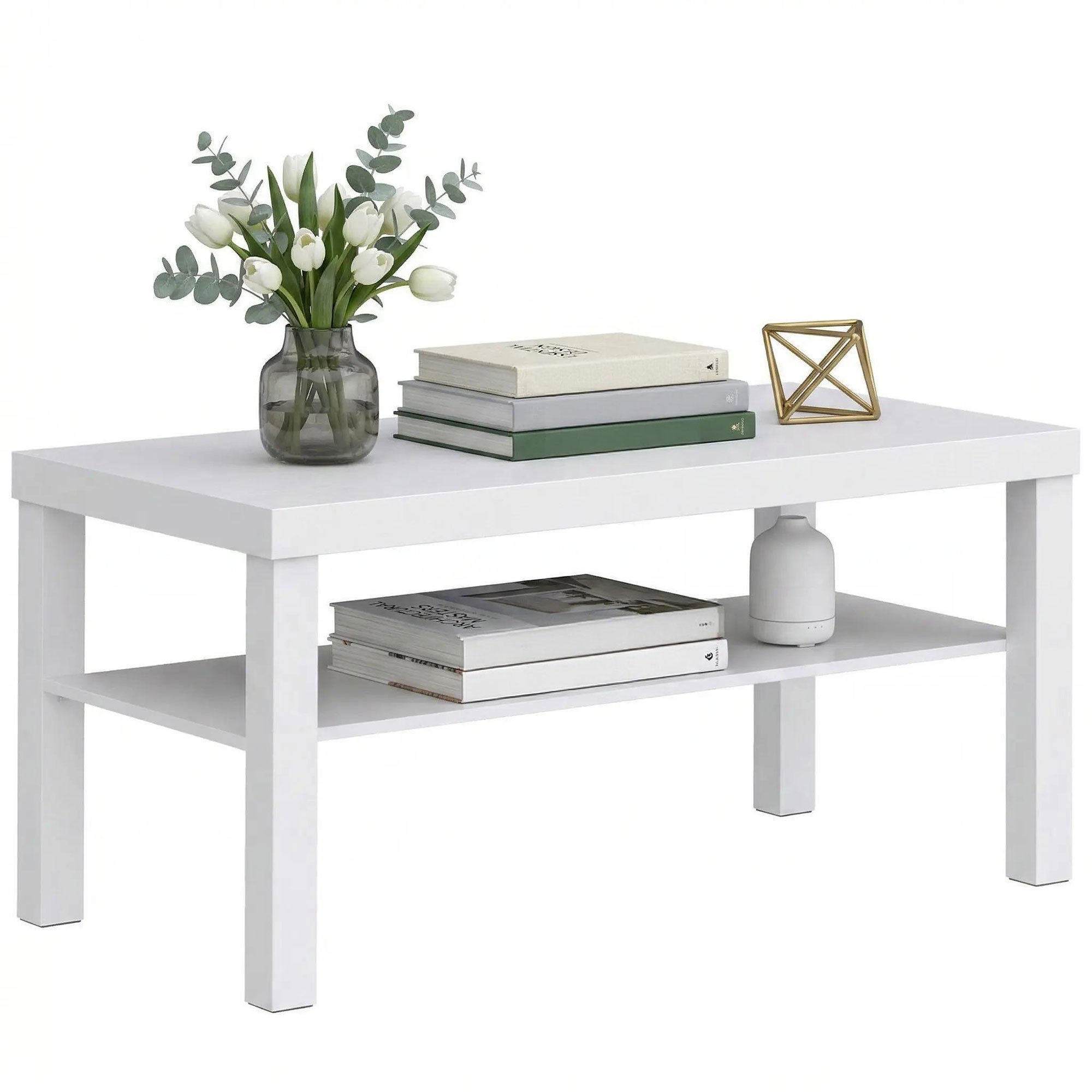 Table basse rectangulaire avec grand plateau de rangement, 90 × 45 × 44 ...