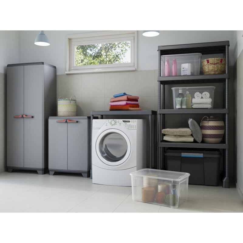 Armoire de jardin haute en résine grise, 2 portes et 3 étagères réglables, 68 x 39 x 173 cm - Stilo Alto - Keter - 9