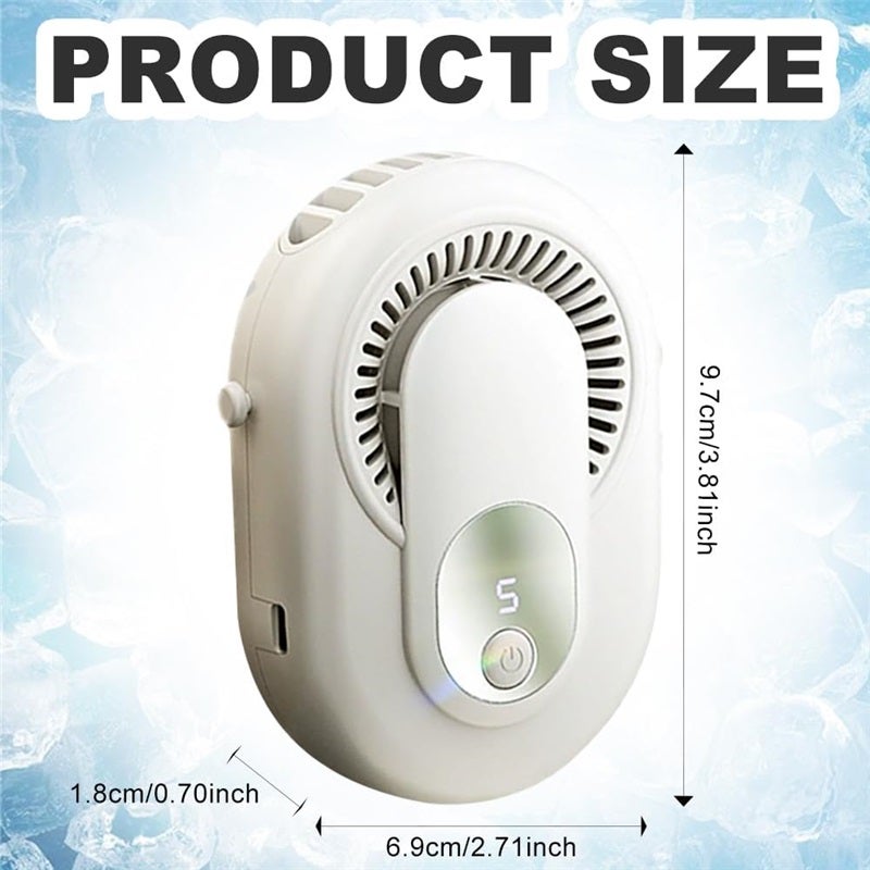 Mini ventilador recarregável via USB, com alça para pescoço e clipe para cinto, 4000 mAh - 2