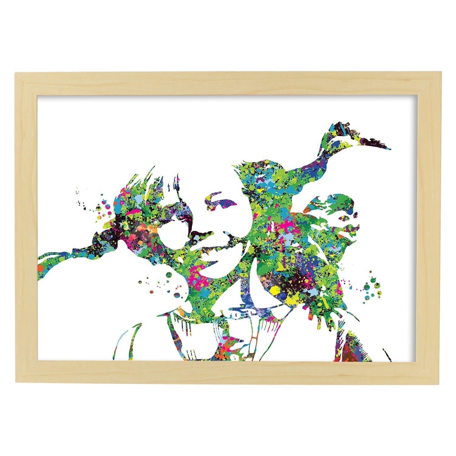 Poster de pippi estilo acuarela. láminas de cine, peliculas, y actores. posters de peliculas antiguas con estilo acuarela. marco negro a3