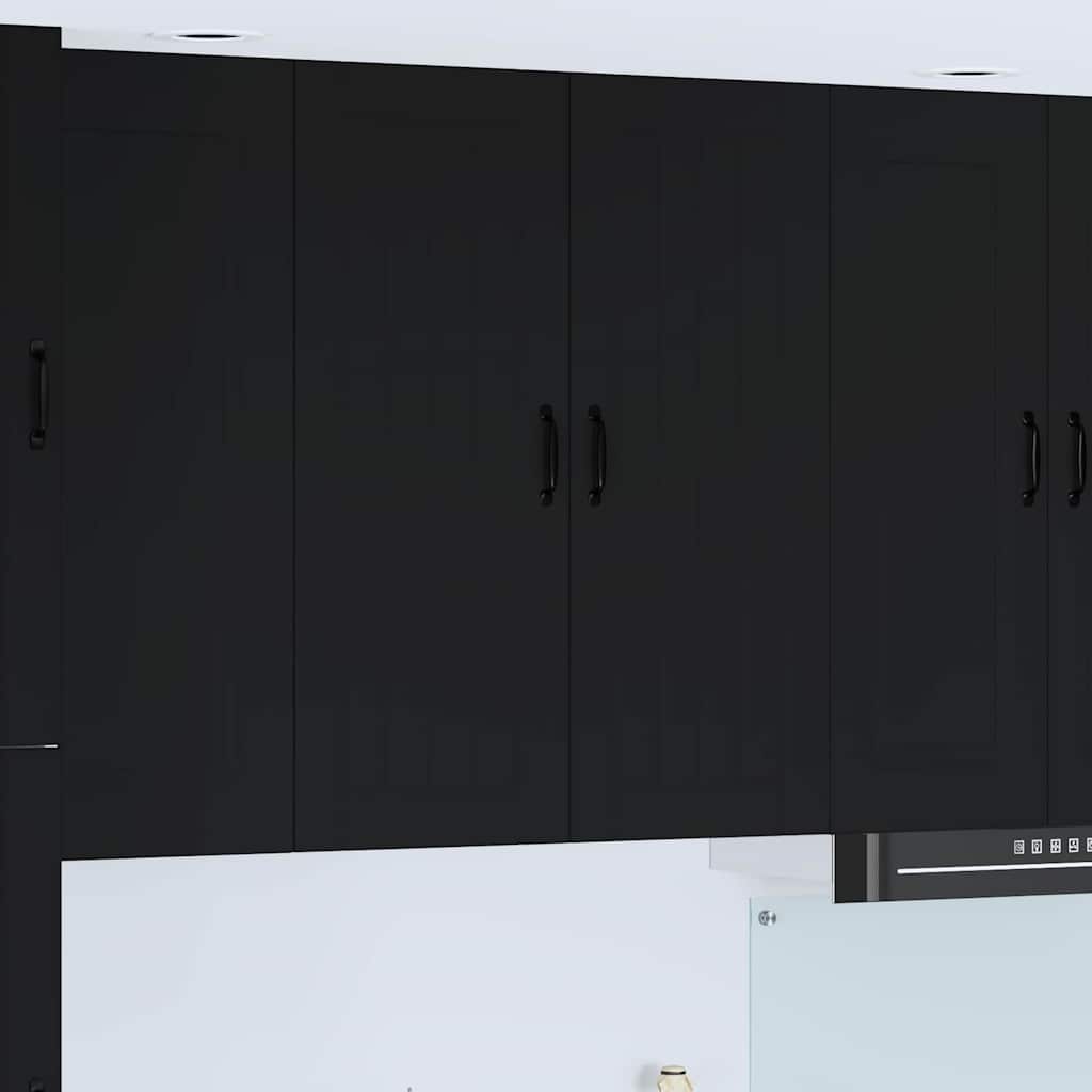 Armario de cocina mural | mueble de cocina con estante negro 80 x 31 x 100 cm