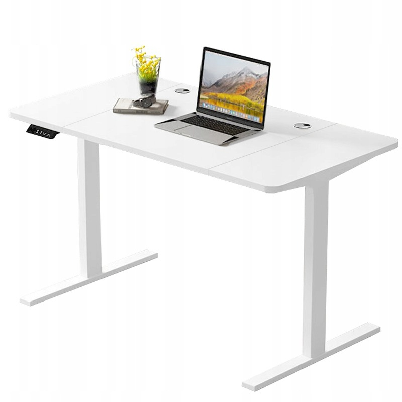Biurko elektryczne podnoszone 120x60cm regulacja wysokości gamingowe białe