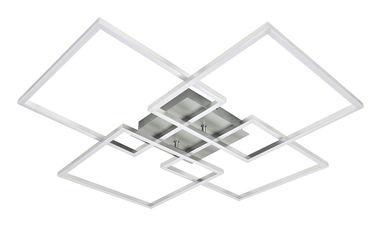 ZMH Srebrna prostokątna lampa sufitowa LED 72 cm 48 W do salonu i sypialni - 2