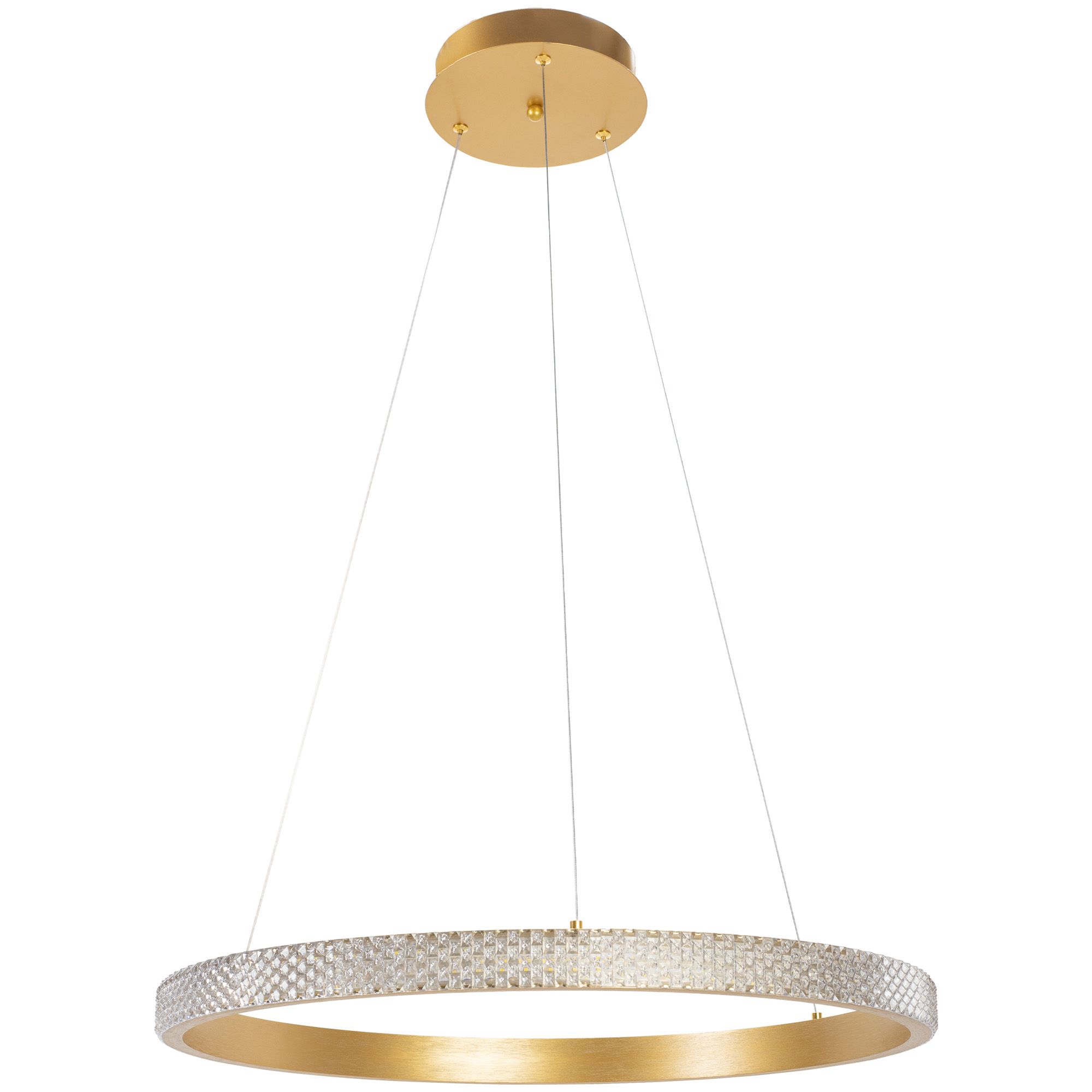 Lampa Sufitowa Wisząca Kryształowa Toolight App1203-Cp Złoty 60Cm