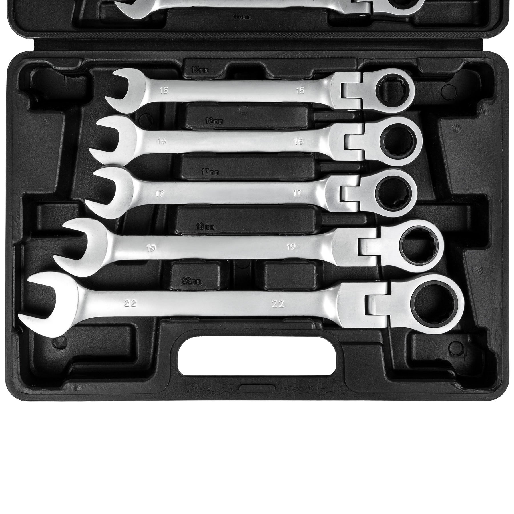 Coffret à outils en acier jeu de clés à cliquet 12 pièces 8 - 22 mm engrenage 72 dents TECTAKE - 2