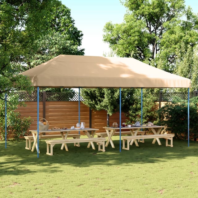 Tenda da ricevimento pieghevole retrattile beige 580x292x315 cm