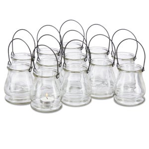 Mini Photophores En Verre Transparent - Lot De 8, 5,5x3,5 Cm, Pour Bougies Chauffe-plat, Décoration De Table Fête Et Mariage