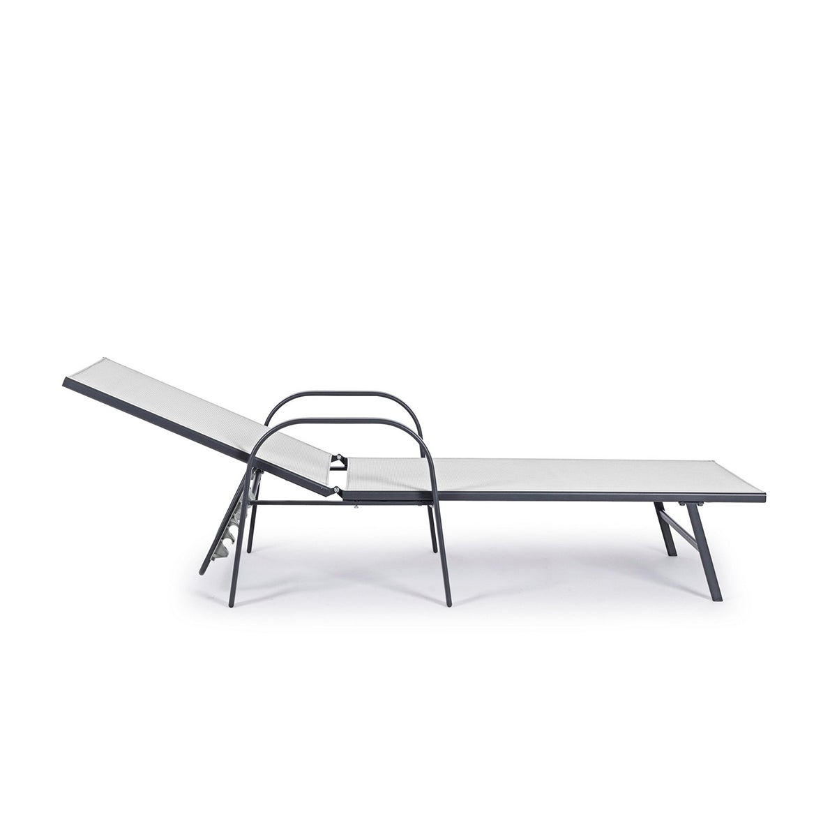 Chaise longue de jardin inclinable blanche Bizzotto Arent - 5