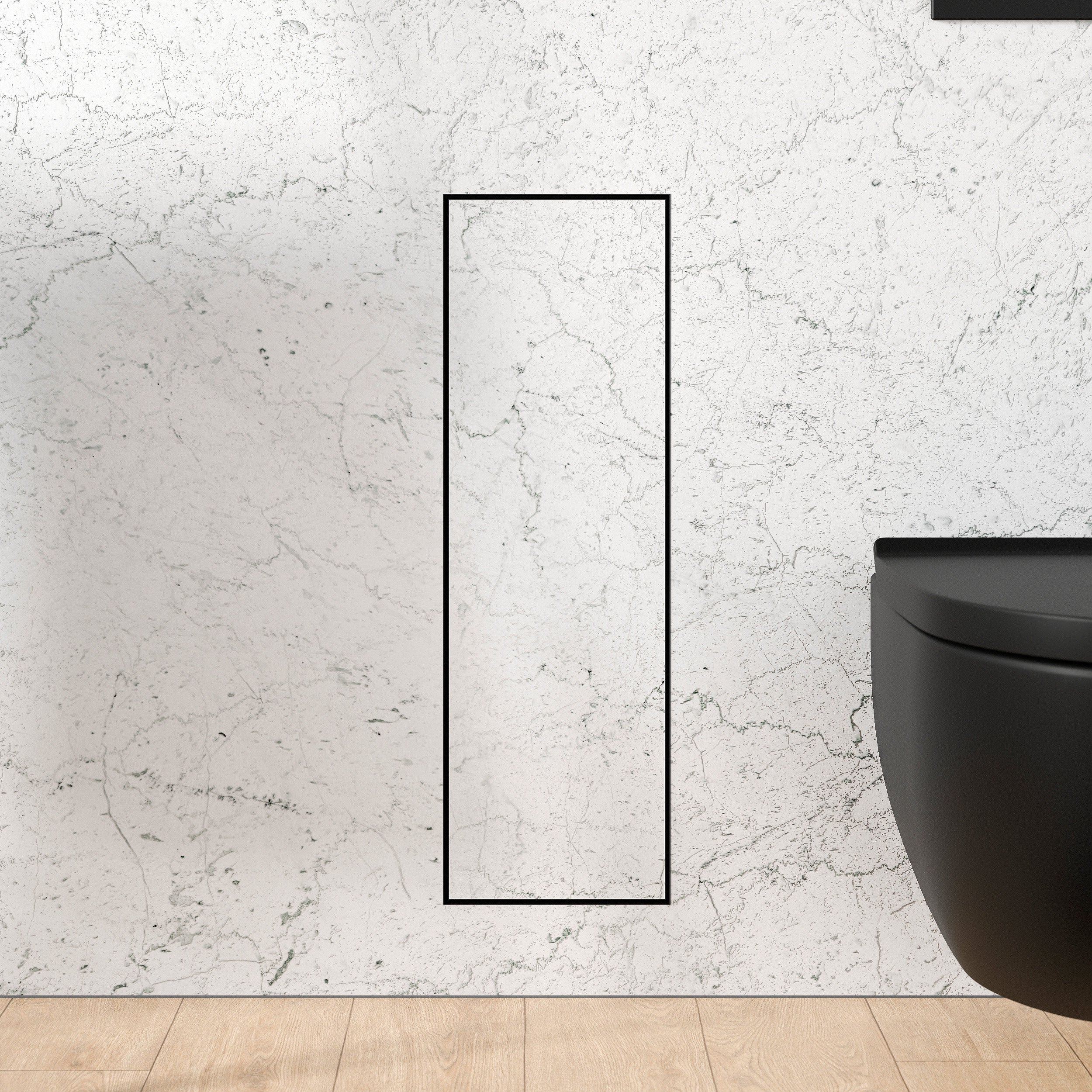 BERNSTEIN - Modulo nicchia da piastrellare WC incasso inox 16x16x58 (LxPxH) porta scopino + 1 ripiano, cerniera a destra - RIA - 3