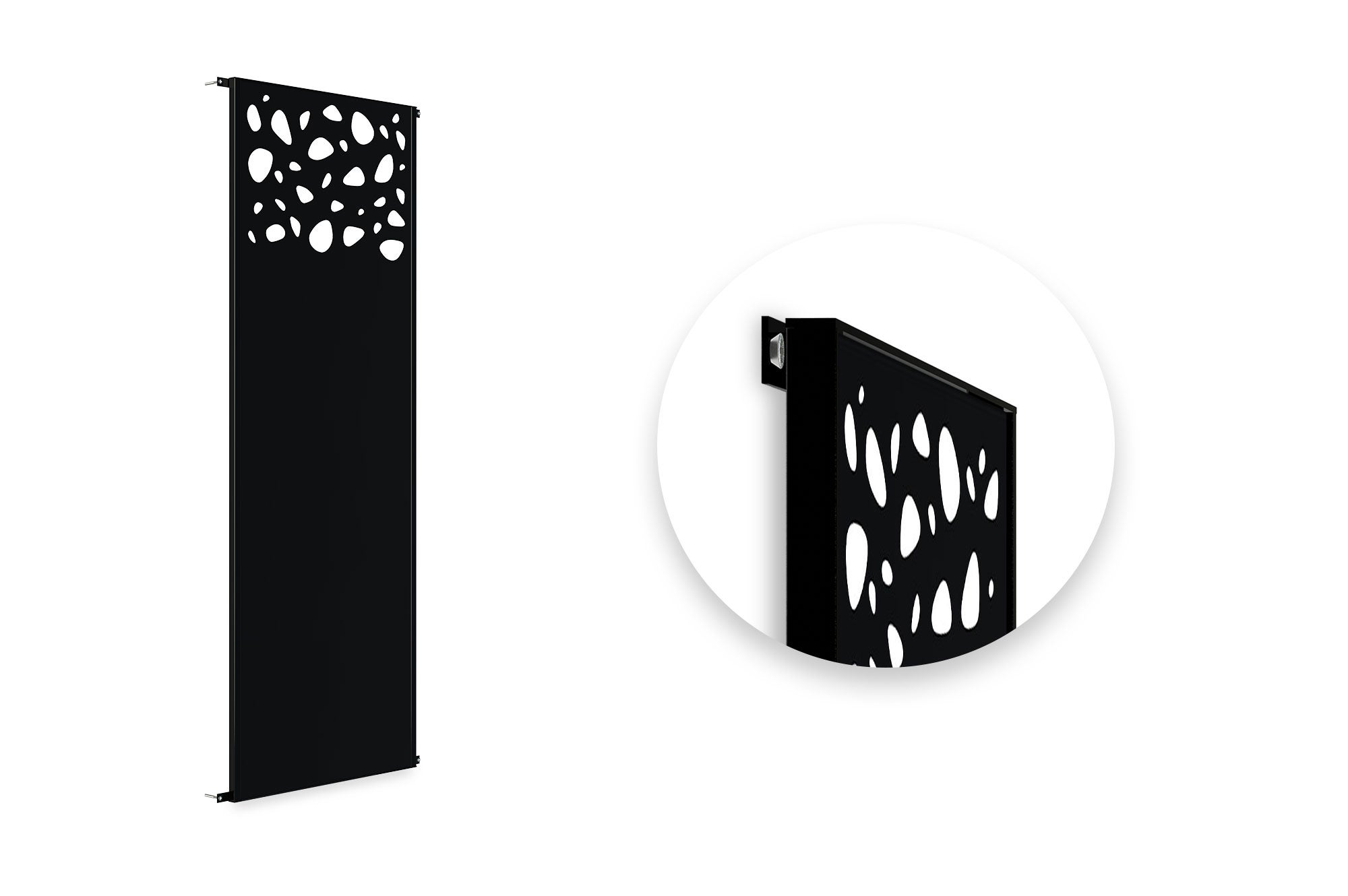 Lot de 3 panneaux décoratifs SUNNY Noir H.160cm motifs sur le haut - 6