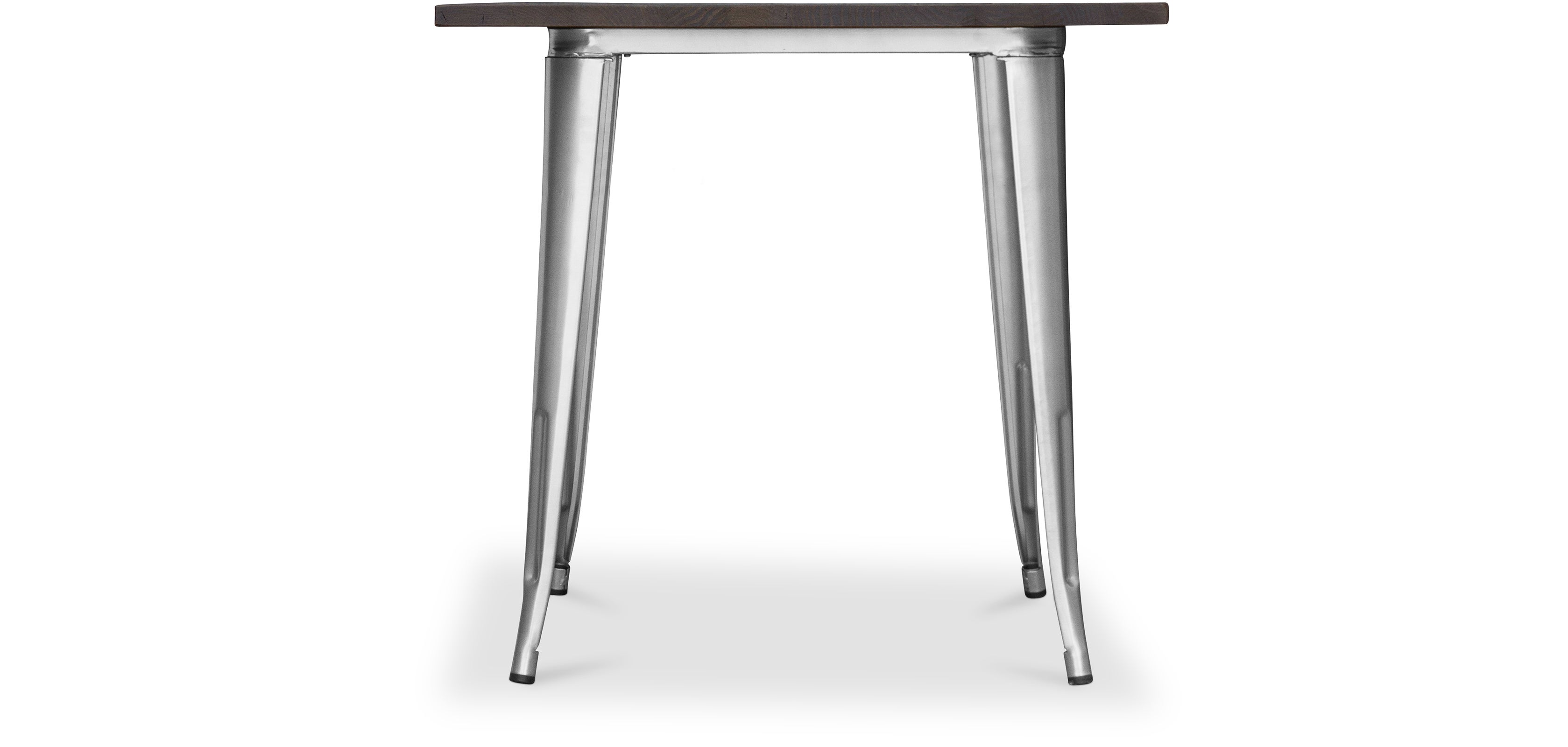 Table à manger Industriel Bistrot Metalix - 80 cm - Bois Foncé Noir - 2