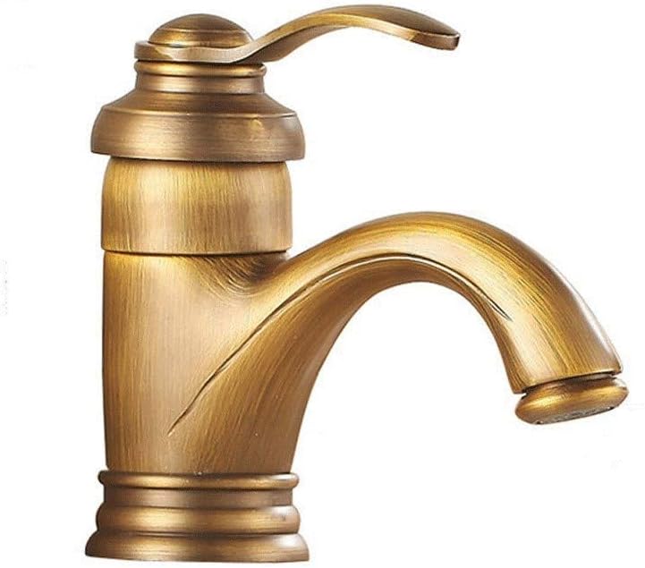 Bateria łazienkowa w stylu europejskim, bateria umywalkowa z ciepłą i zimną wodą, wykończenie w kolorze brązu w stylu retro, bateria umywalkowa w łazi