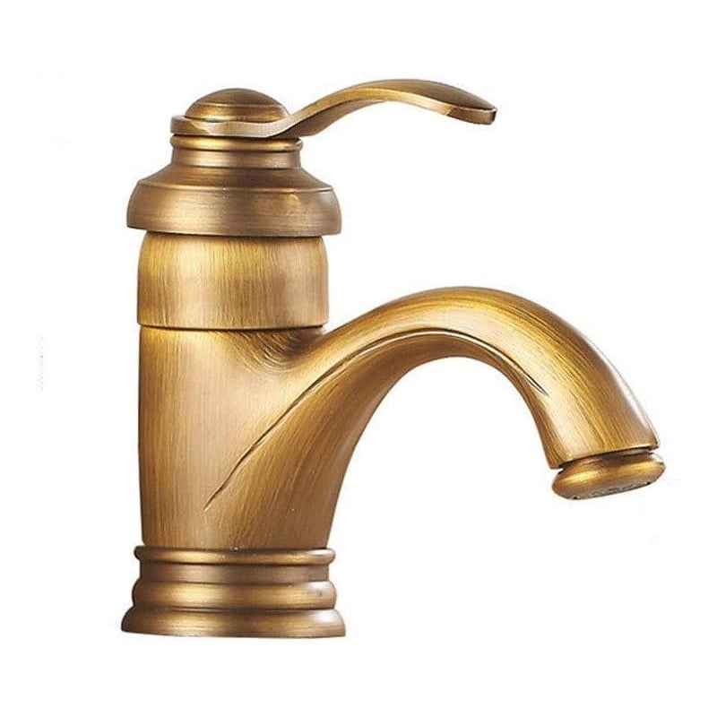 Bateria łazienkowa w stylu europejskim, bateria umywalkowa z ciepłą i zimną wodą, wykończenie w kolorze brązu w stylu retro, bateria umywalkowa w łazi