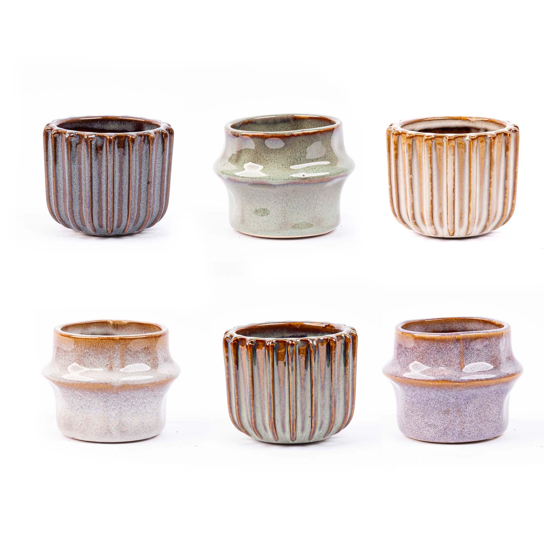 Zestaw 6 doniczek ceramicznych Barcelona – Nowoczesna i elegancka dekoracja