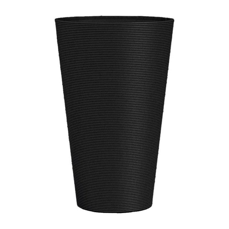 Pot De Fleurs Ella ArtStone - 34 Cm Noir, Auto-arrosage - Décoration Intérieure Ou Extérieure