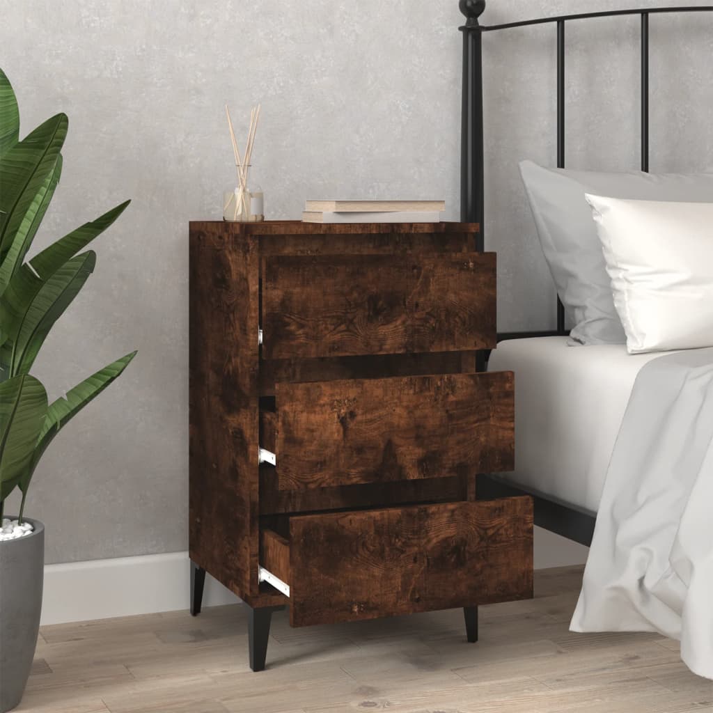 Maison Exclusive - Table de chevet chêne fumé 40x35x70 cm bois d'ingénierie - 3
