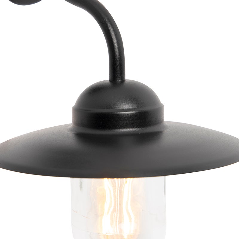 Qazqa industriel applique murale extérieure, lampe murale pour jardin - Munich - noir, max. 60w, e27, 26cm, IP44, rond - 4
