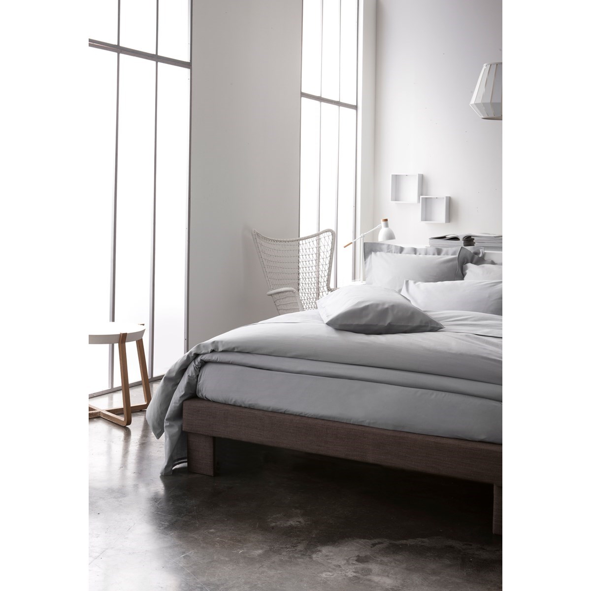 Housse de couette unie gris clair/zinc, 220 x 240 cm, 2 personnes, 100% coton 57 fils, oeko-tex