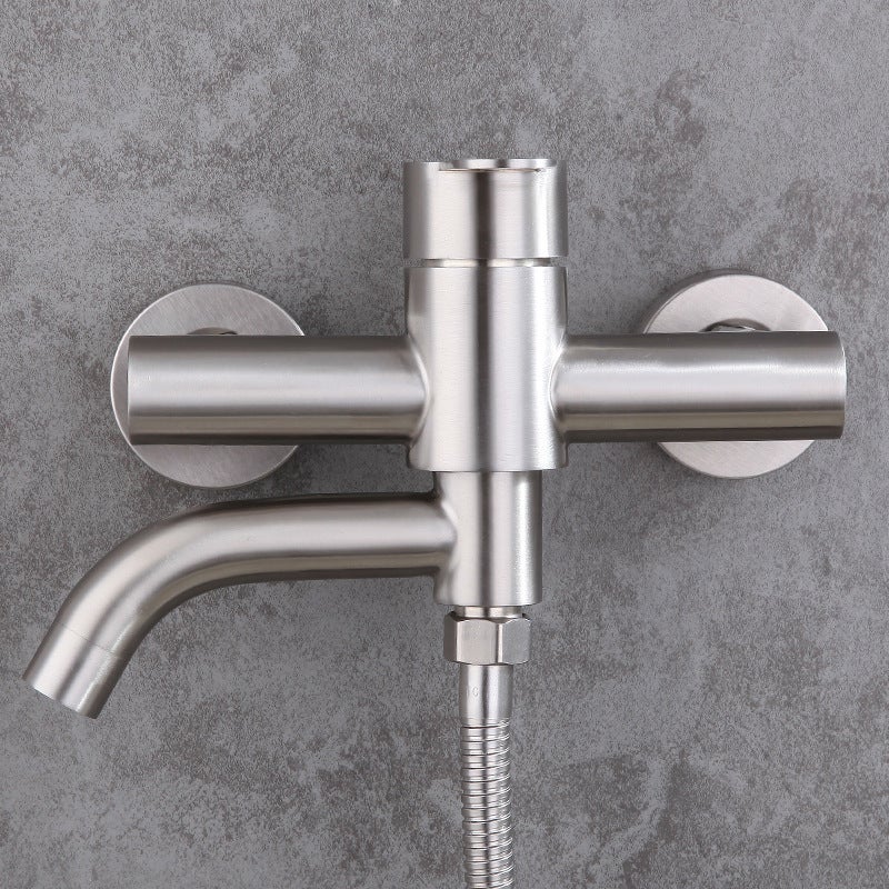 de bains d’acier inoxydable robinets à bac de douche le mur de la salle de bain en triple robinet d’un mélange de vannes sombre - 3