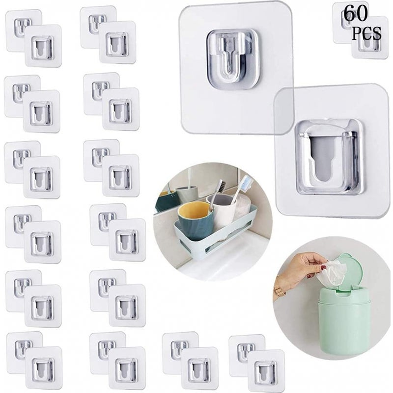 Dwustronne samoprzylepne haki ścienne, wytrzymałe, bezszwowe haki samoprzylepne, dwustronne samoprzylepne haki ścienne, 30 par