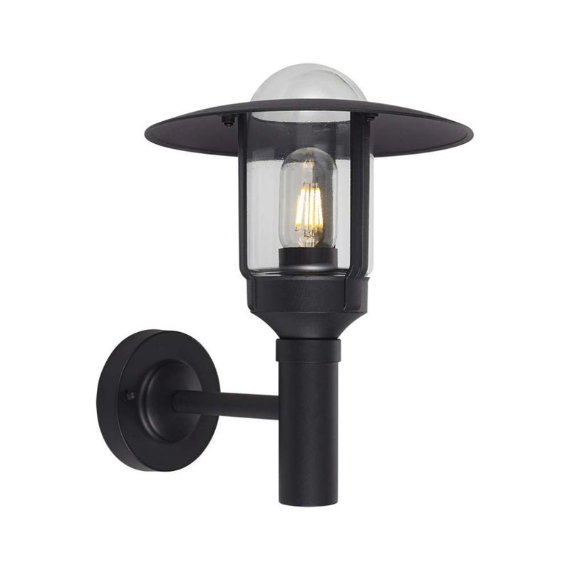 Lampa ogrodowa LED z uchwytem na żarówkę E27, matowa czerń, wysokość: 97,5 cm, montaż ścienny, IP44