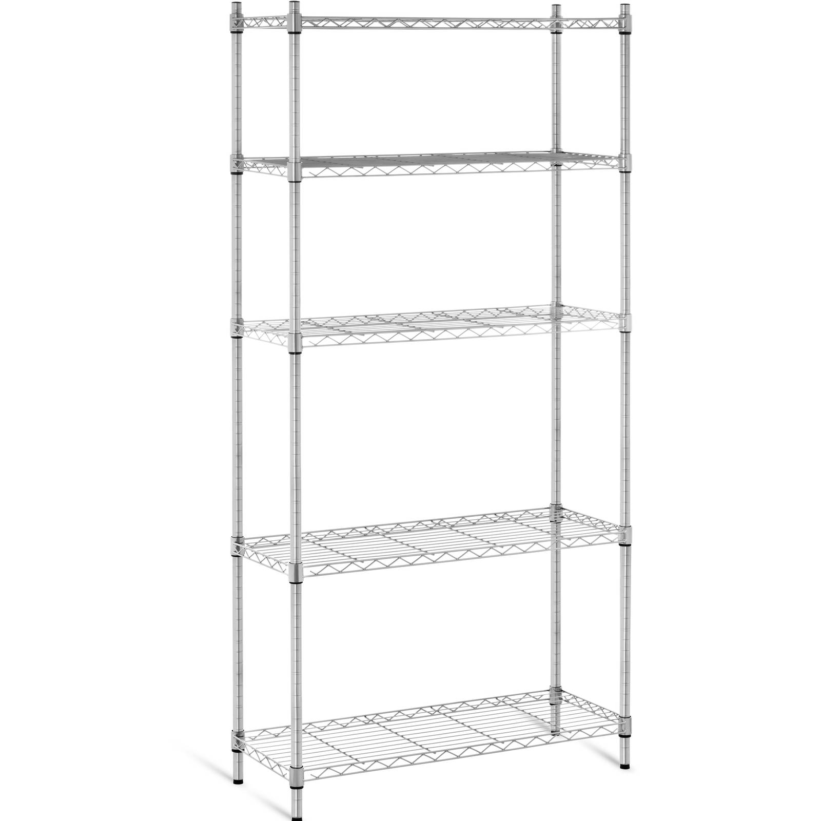 Scaffale a 5 ripiani, regolabile, altezza 150 x larghezza 70 x profondità 30 cm, senza viti, mensole autoportanti, per cucina, garage, capannone, dispensa, armadio, officina, zincata