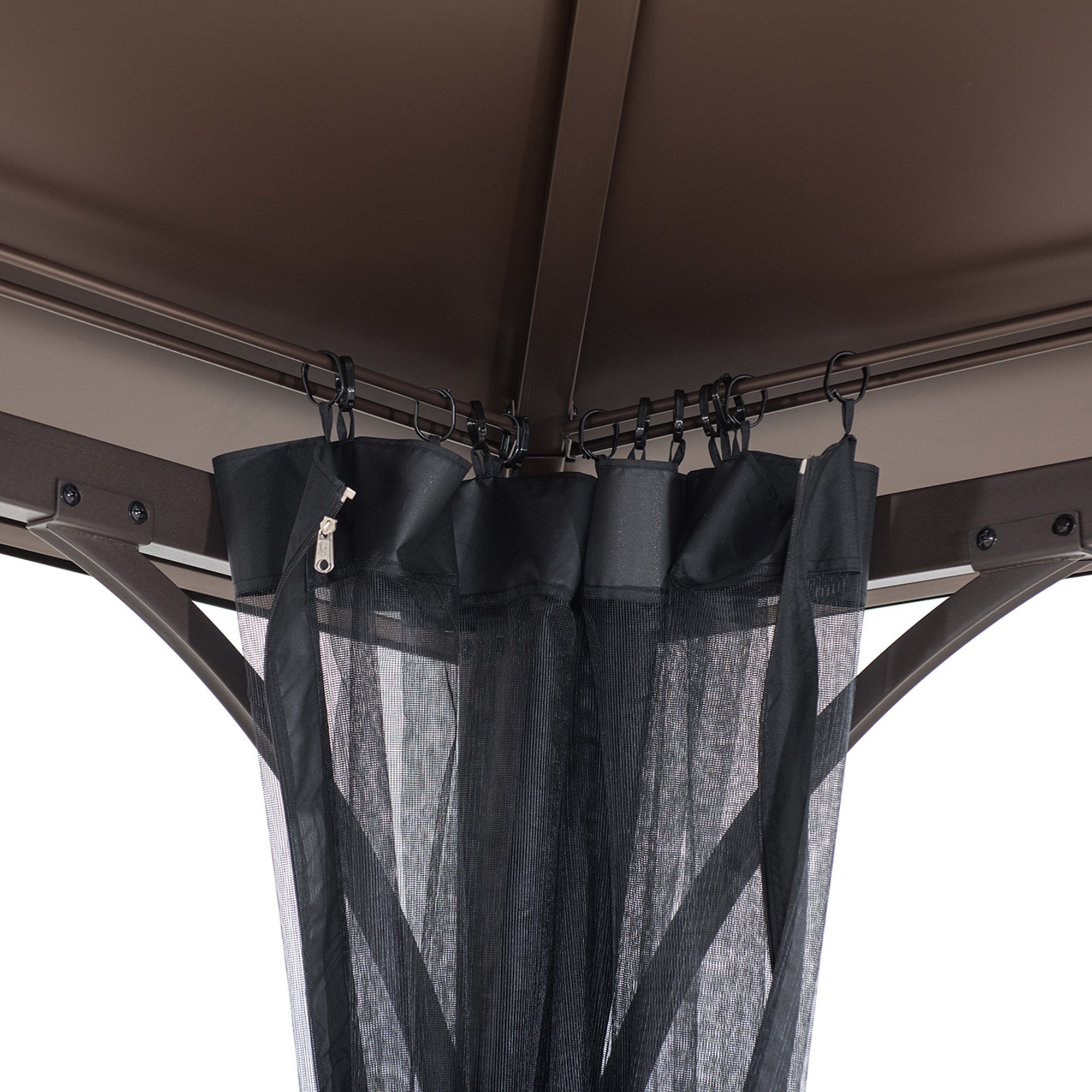 Tonnelle en acier KALDI - 307cm x 366cm, marron - 6
