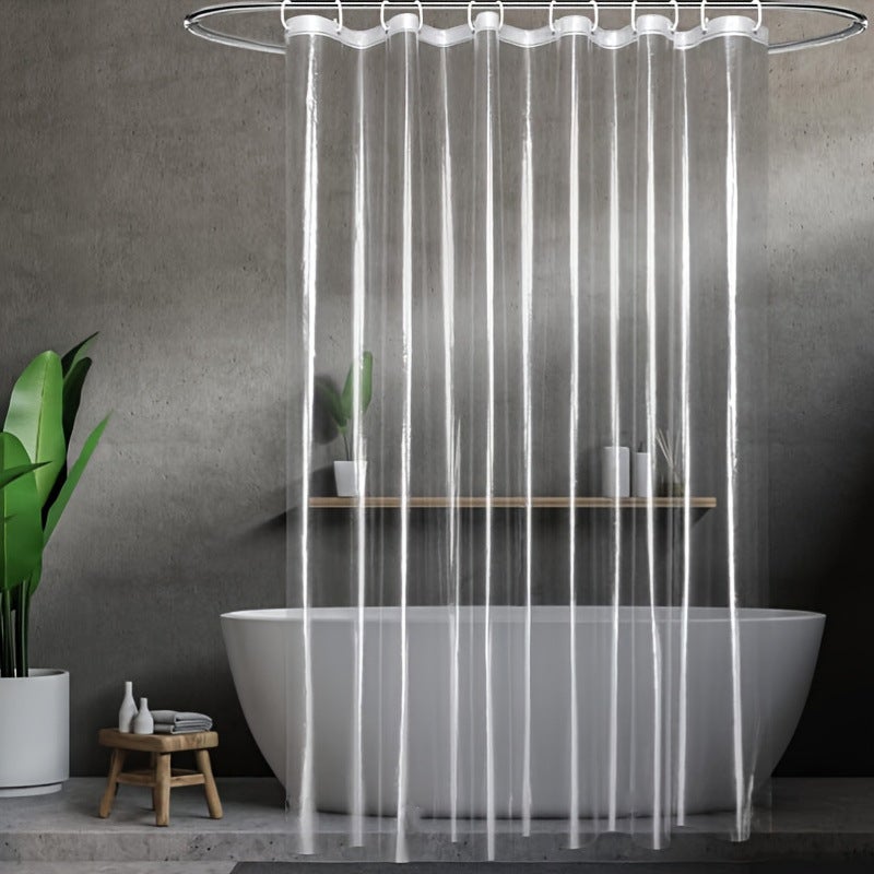 Rideau De Douche Anti-moisissure KUOGAS - Matériau EVA Transparent, 180x200 Cm, Avec 3 Aimants Puissants, Motif Cube 3D