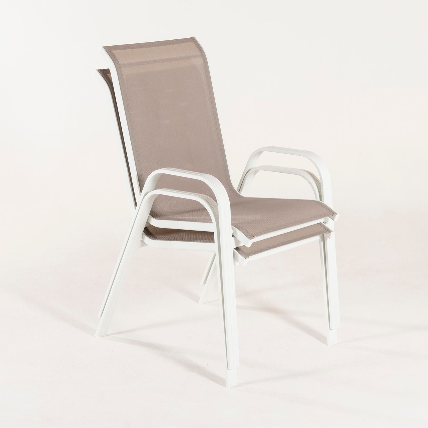 Sillón de terraza apilable en aluminio blanco reforzado de alta estabilidad - 5