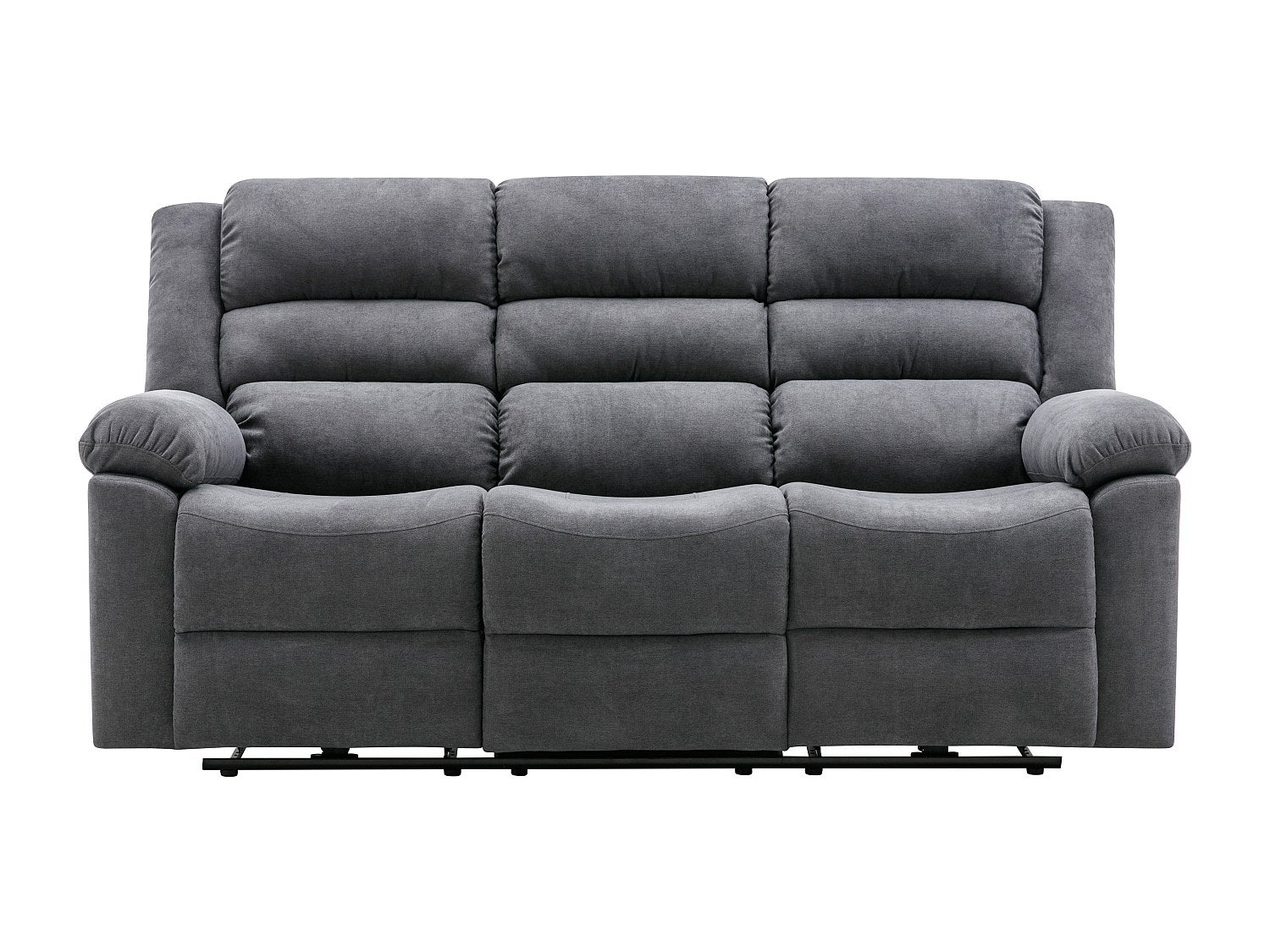 Canapé 3 places relax électrique en tissu gris BUROLO - 2