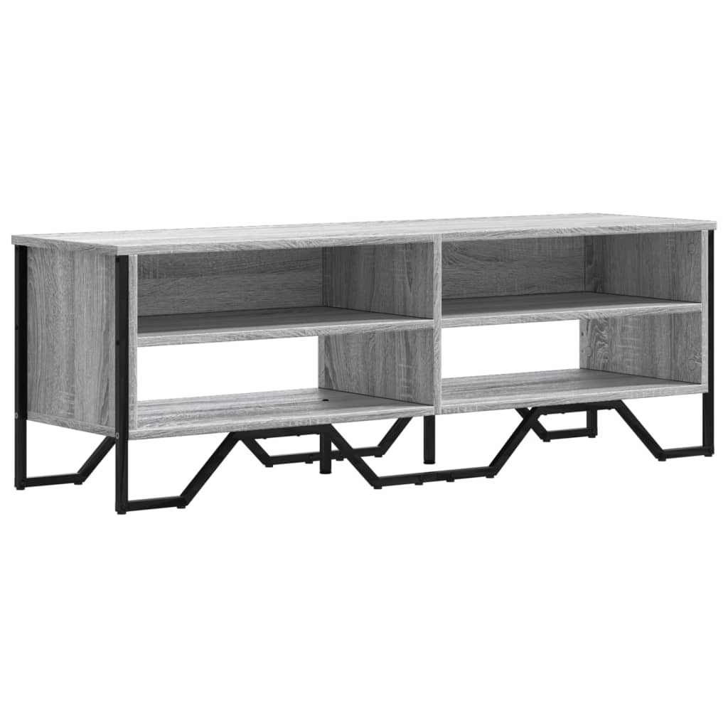 Meuble TV sonoma gris 122x34x41 cm bois d'ingénierie - 2