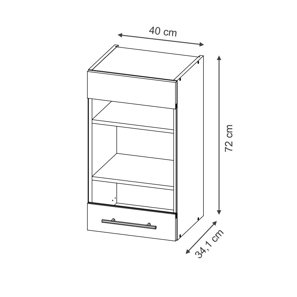 Vicco Armoire en verre Fame-Line, Bleu foncé brillant, 40cm - 3