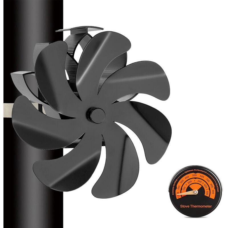 Wentylator do pieca na drewno łopatek zasilany ciepłem cichy wentylator kominkowy do pieca na drewno kominka gazowego na polana mocowany na rurze