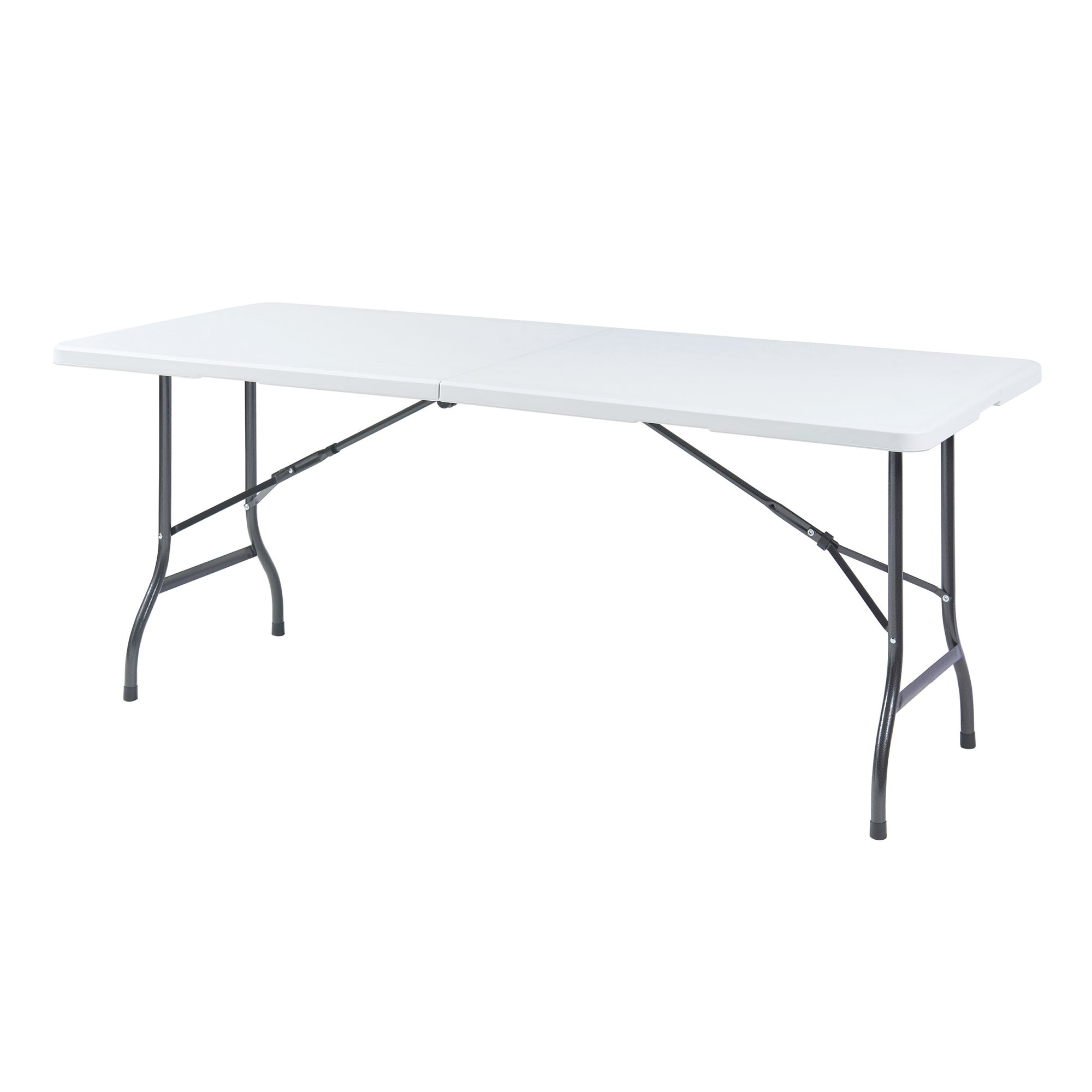 Mesa dobrável de exterior Ljusnarsberg metal/plástico 180x75x72cm - Branco [en.casa] - 4