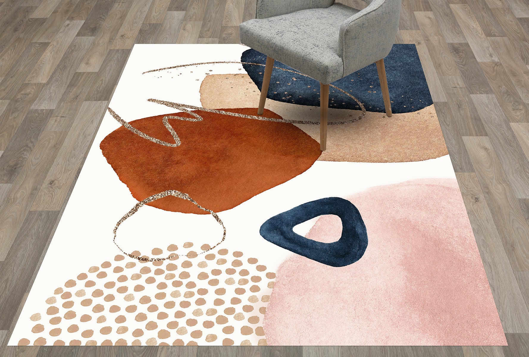 Tappeto antiscivolo in vinile Anastasia 200x300 cm - PVC stampato, lavabile, ignifugo, per salotto e cucina, stile moderno - 2